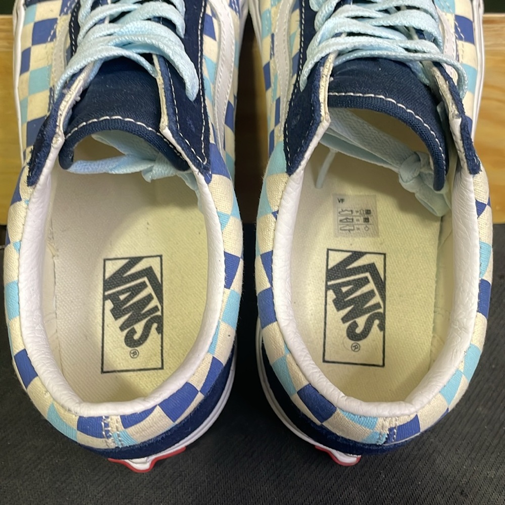 Vans Old Skool checker board Navy Blue/Baby Blue 🔥🔥 - Picture 5 of 7